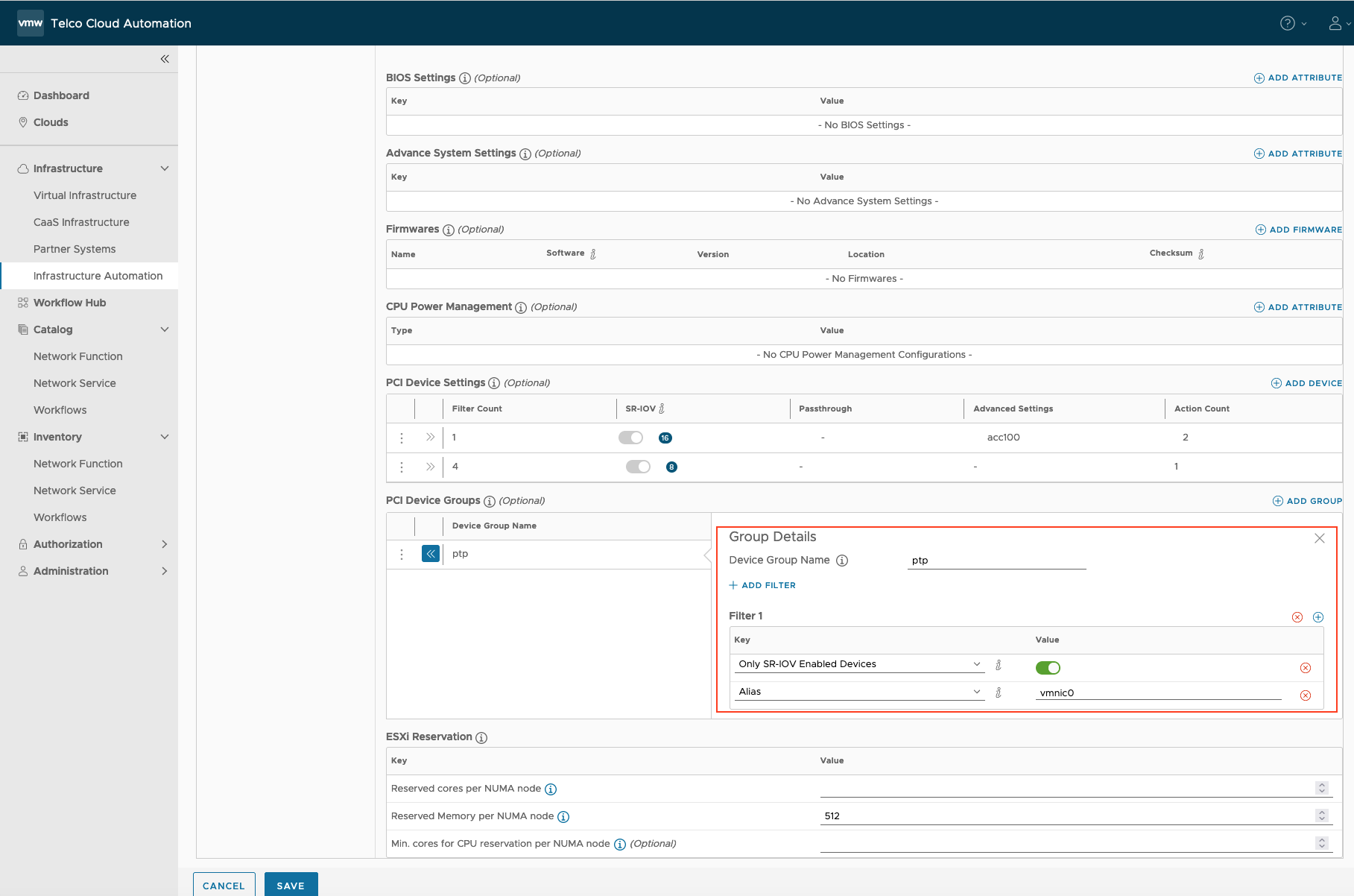 Add the details for PCI Device Group