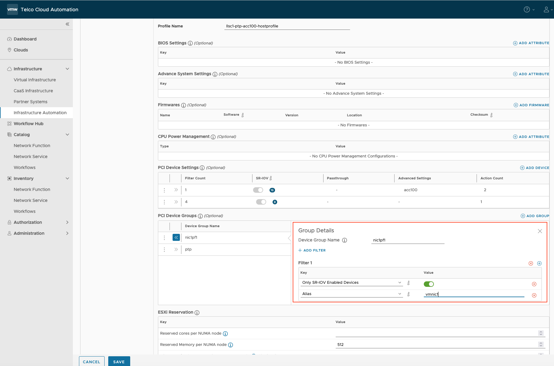 Add the details for PCI Device Group