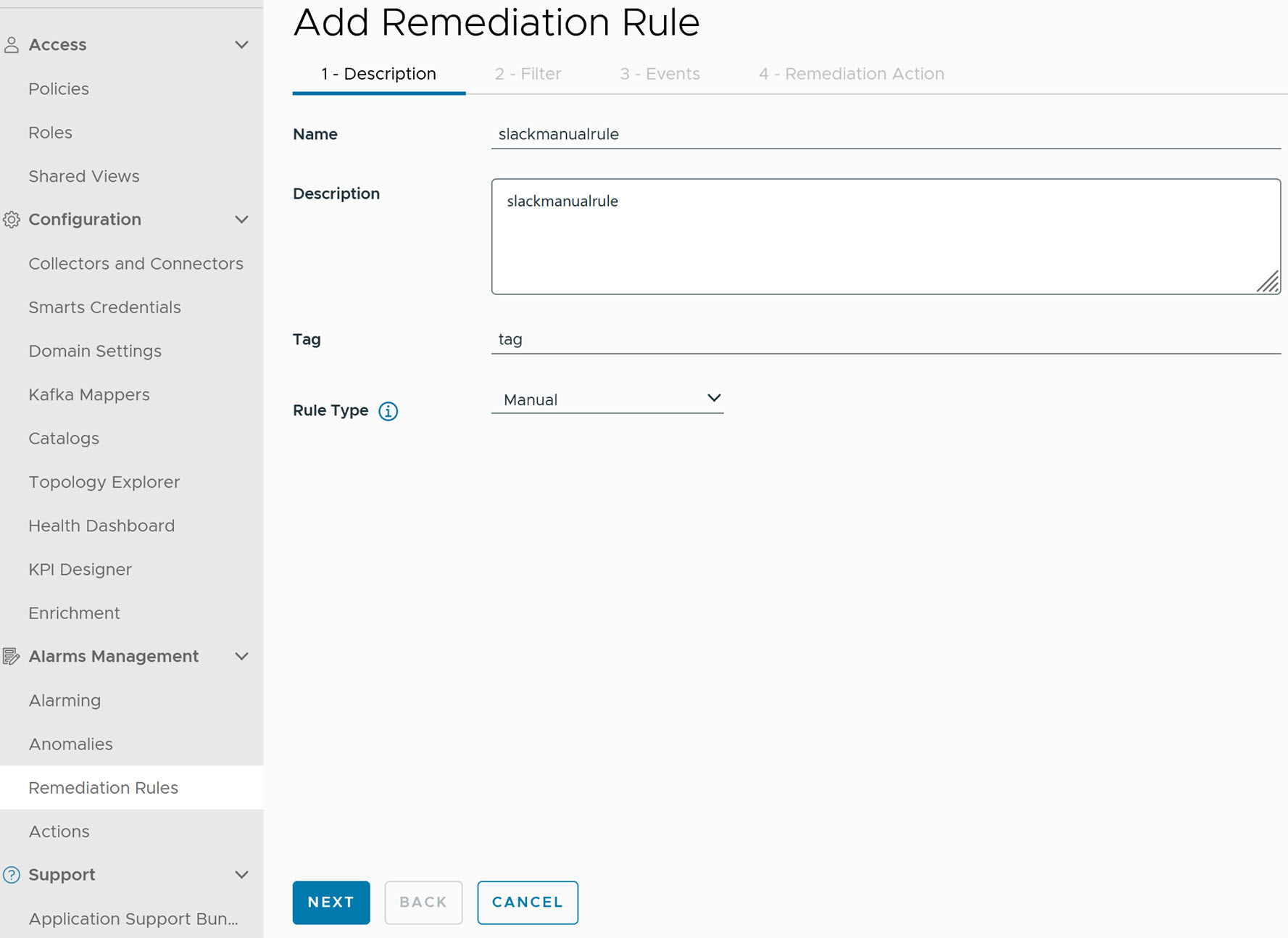 Remediation Manual Rule