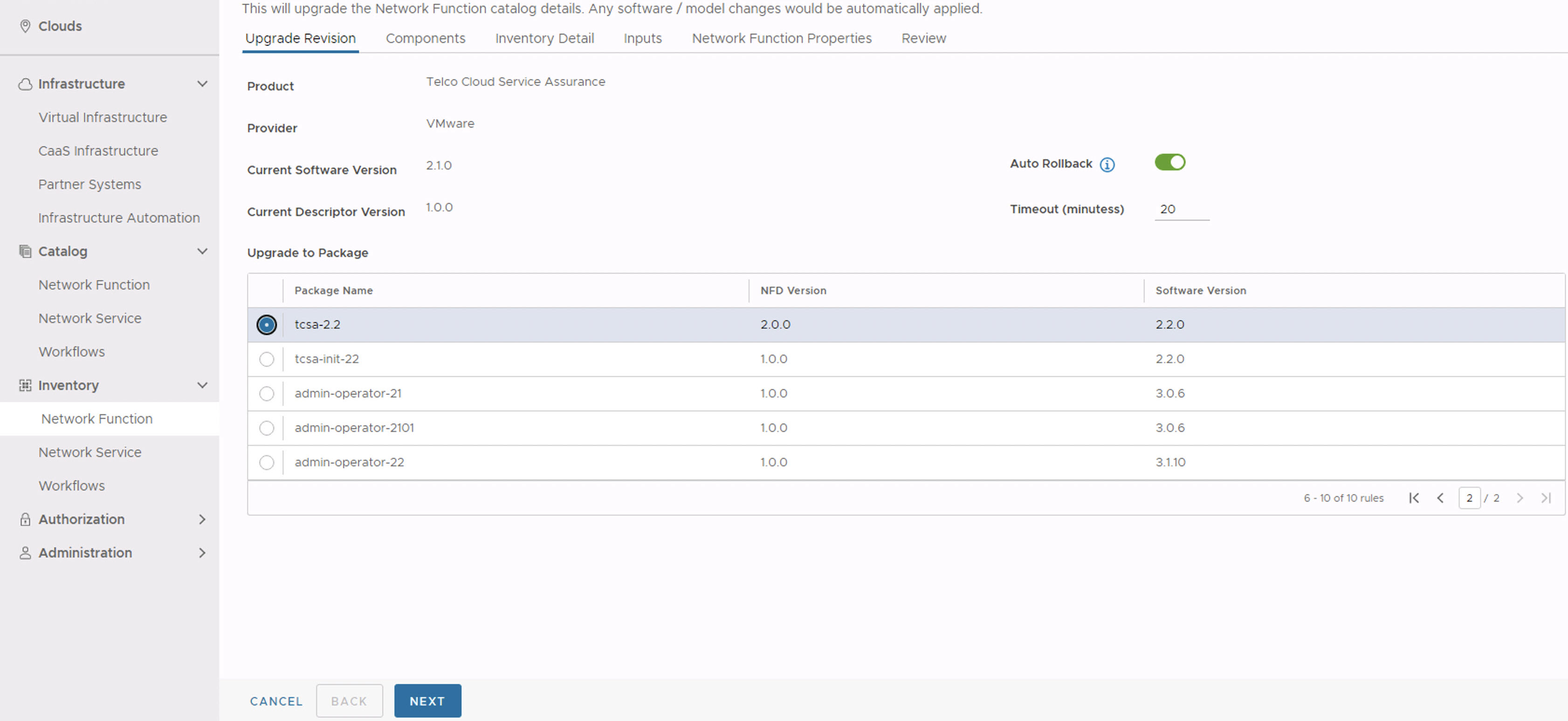 TCSA Upgrade Revision