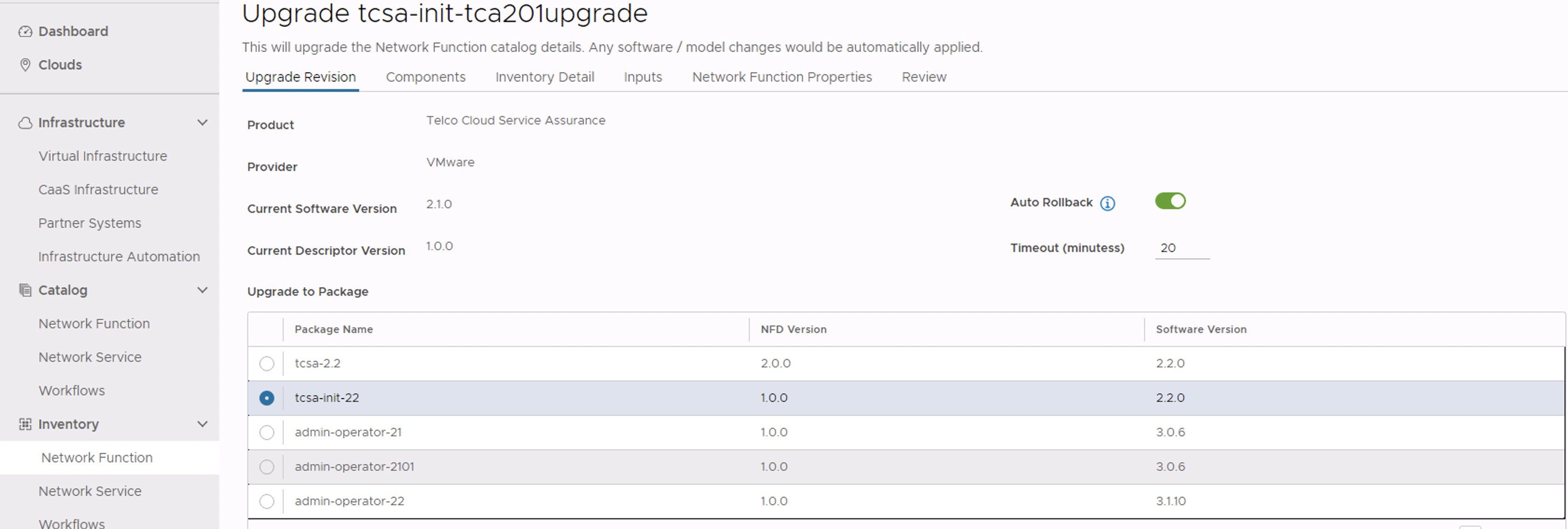 TCSA Init Upgrade Revision