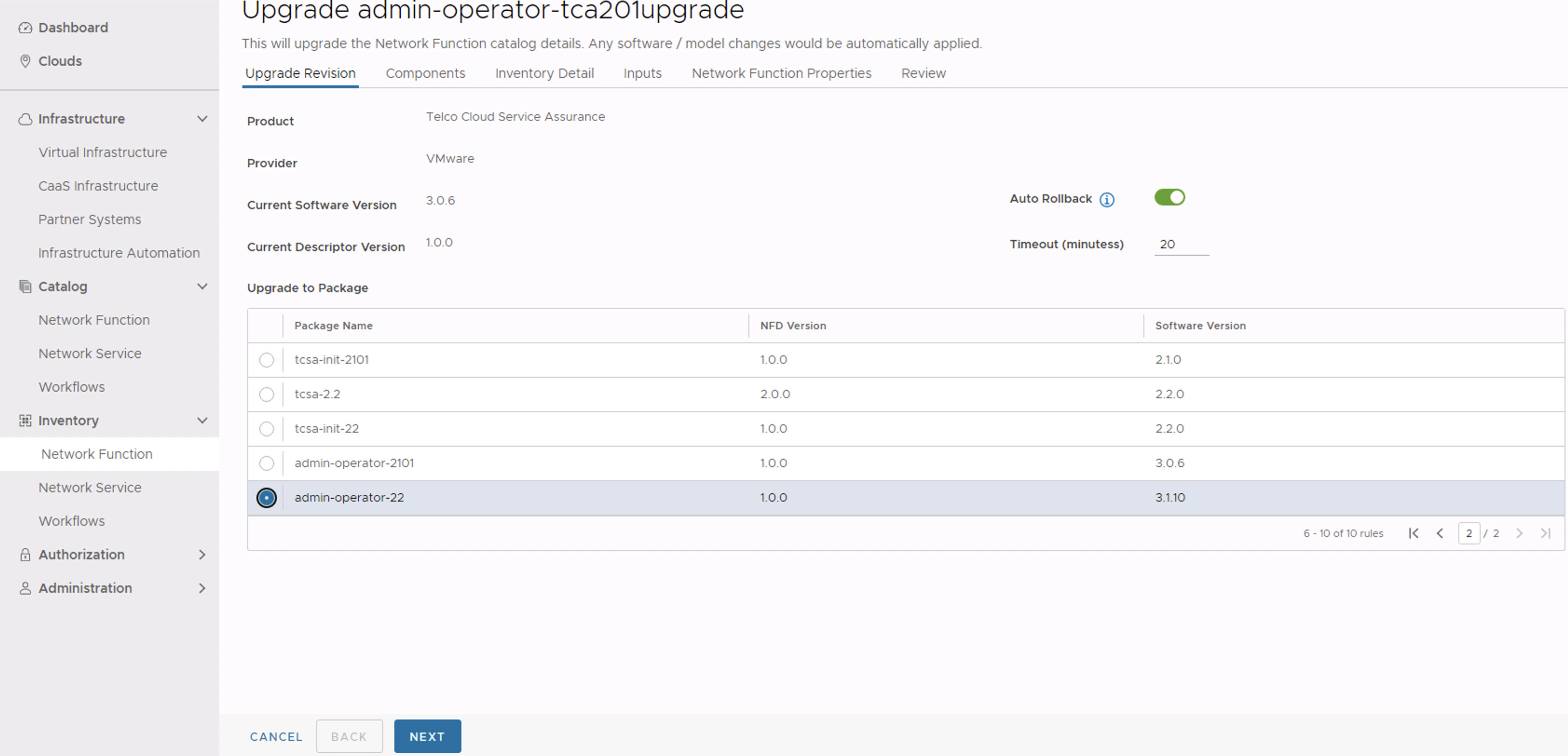 Admin Operator Upgrade Revision