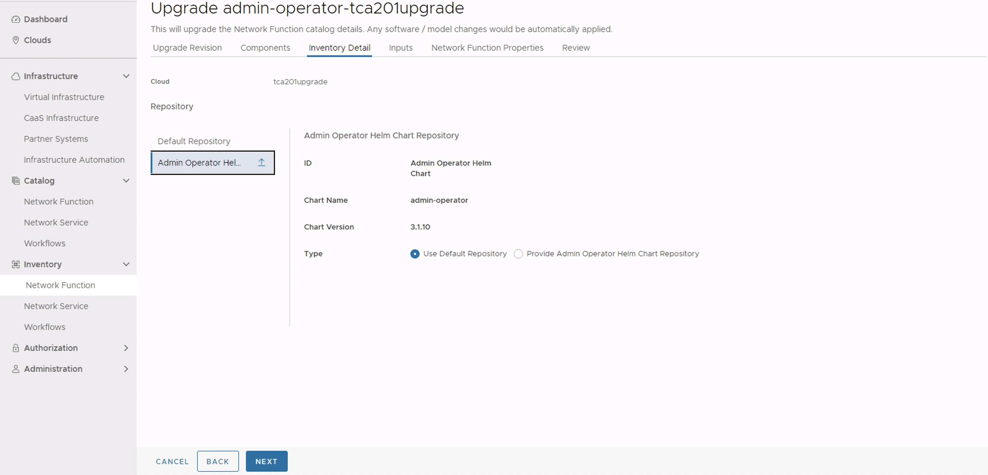 Admin Operator Inputs