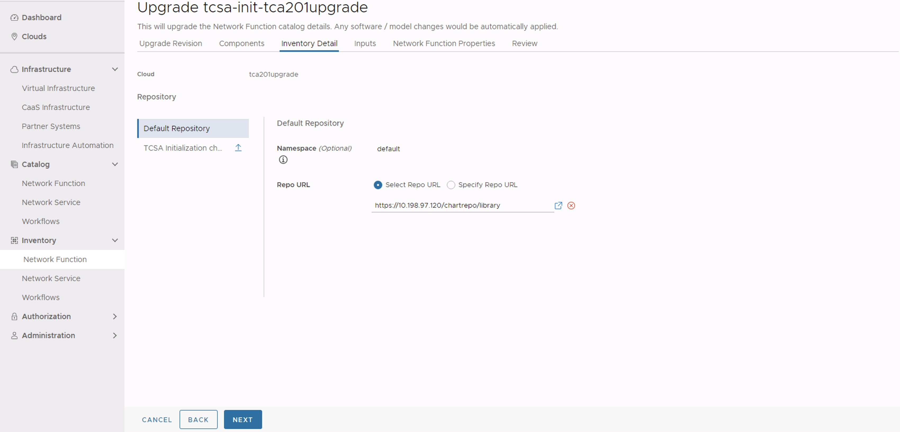 TCSA Init Inventory Detail