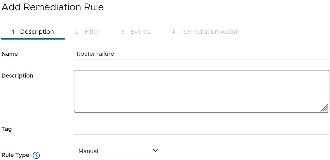 Notification Console Add Remediation Rule Description