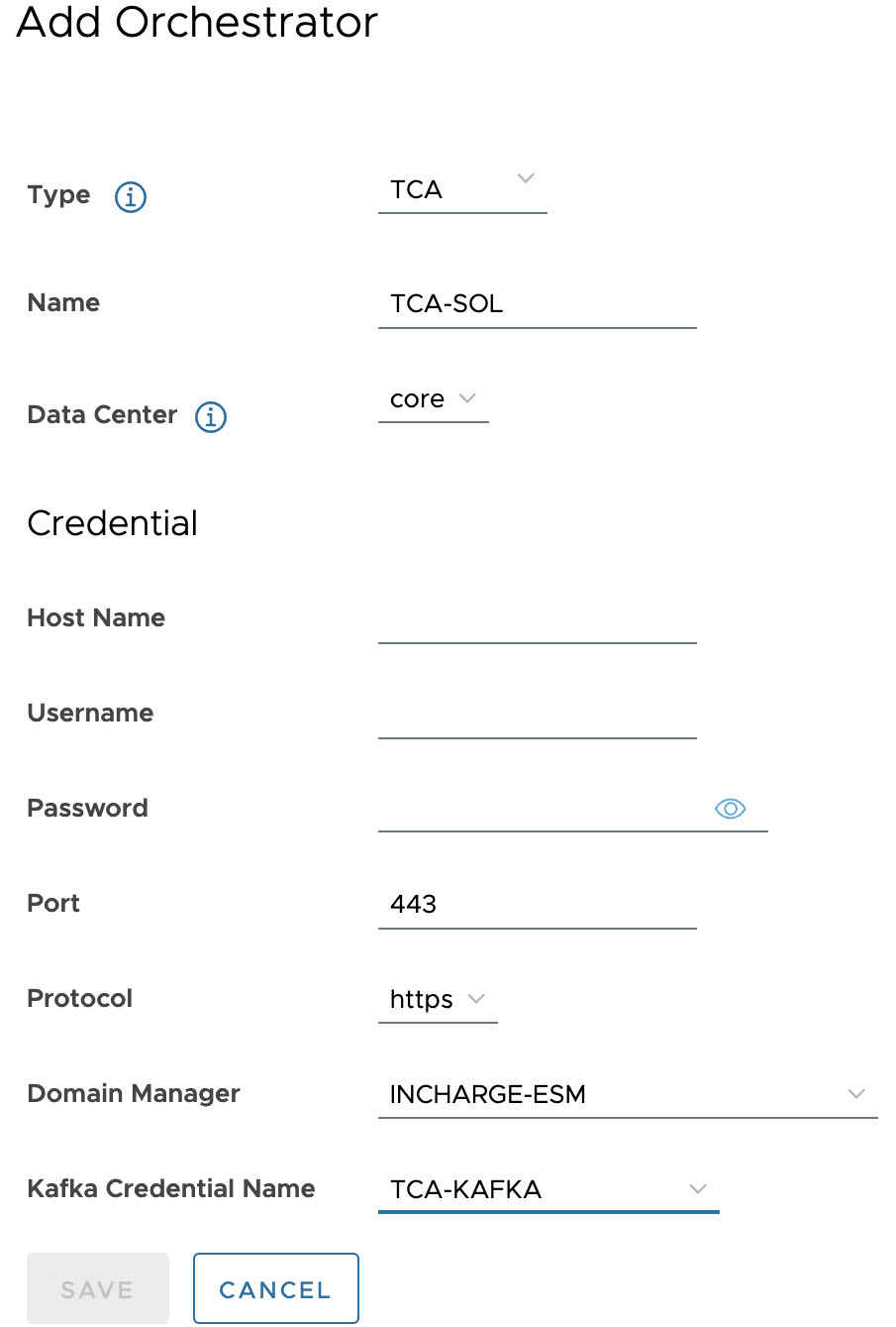 TCA Orchestrator NFV-SOL