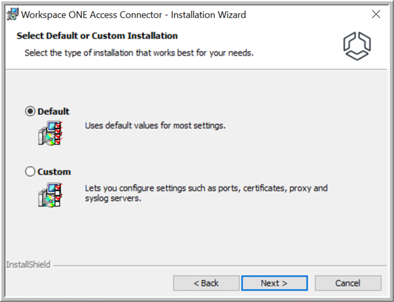 Install wizard - select type of installation