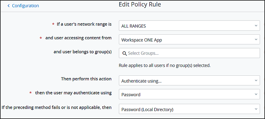 Configuring Authentication Method for System Admin Users