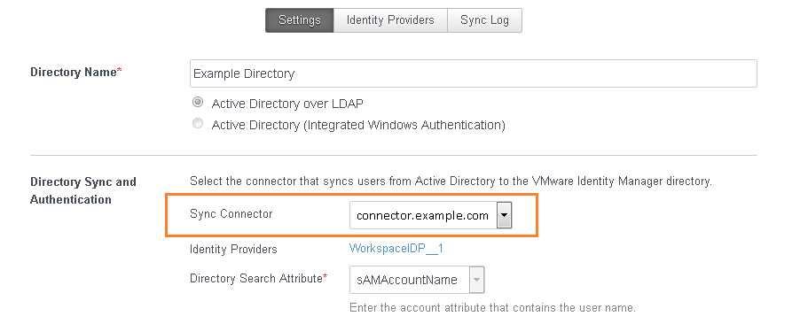 Directory Settings page