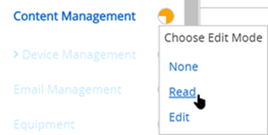 This screenshot shows how clicking on the orange pie graphs can let you choose an edit more for an entire category.