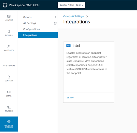 Setup Intel Intergrations Card