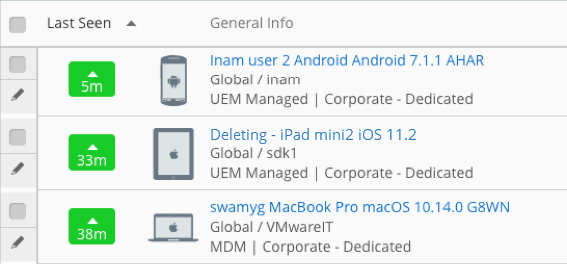 This partial screenshot shows what a device listing looks like when a device has been targeted for deletion.