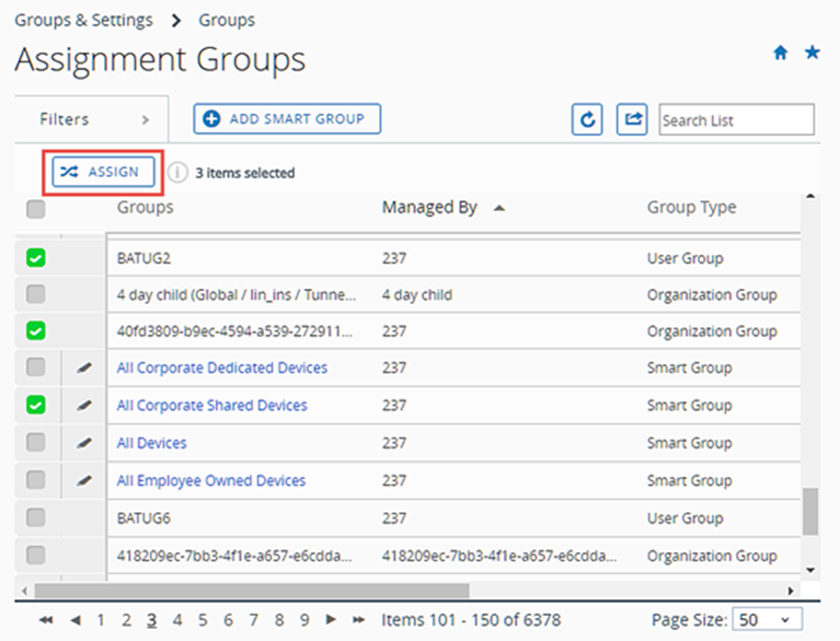 no assignment groups found