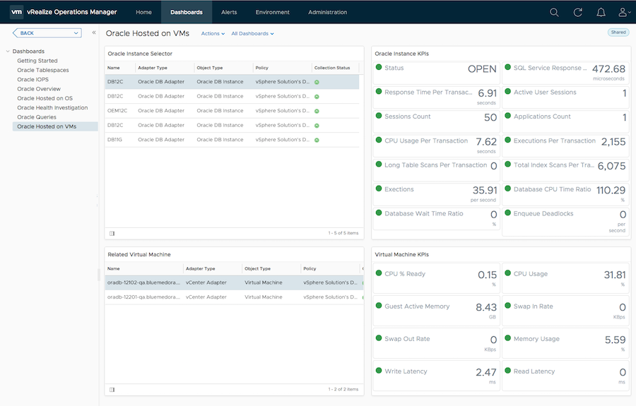 Oracle Hosted On VMs Dashboard copy