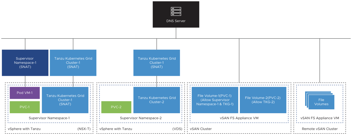 Common DNS server is used for vSAN File Services and the vSphere cluster