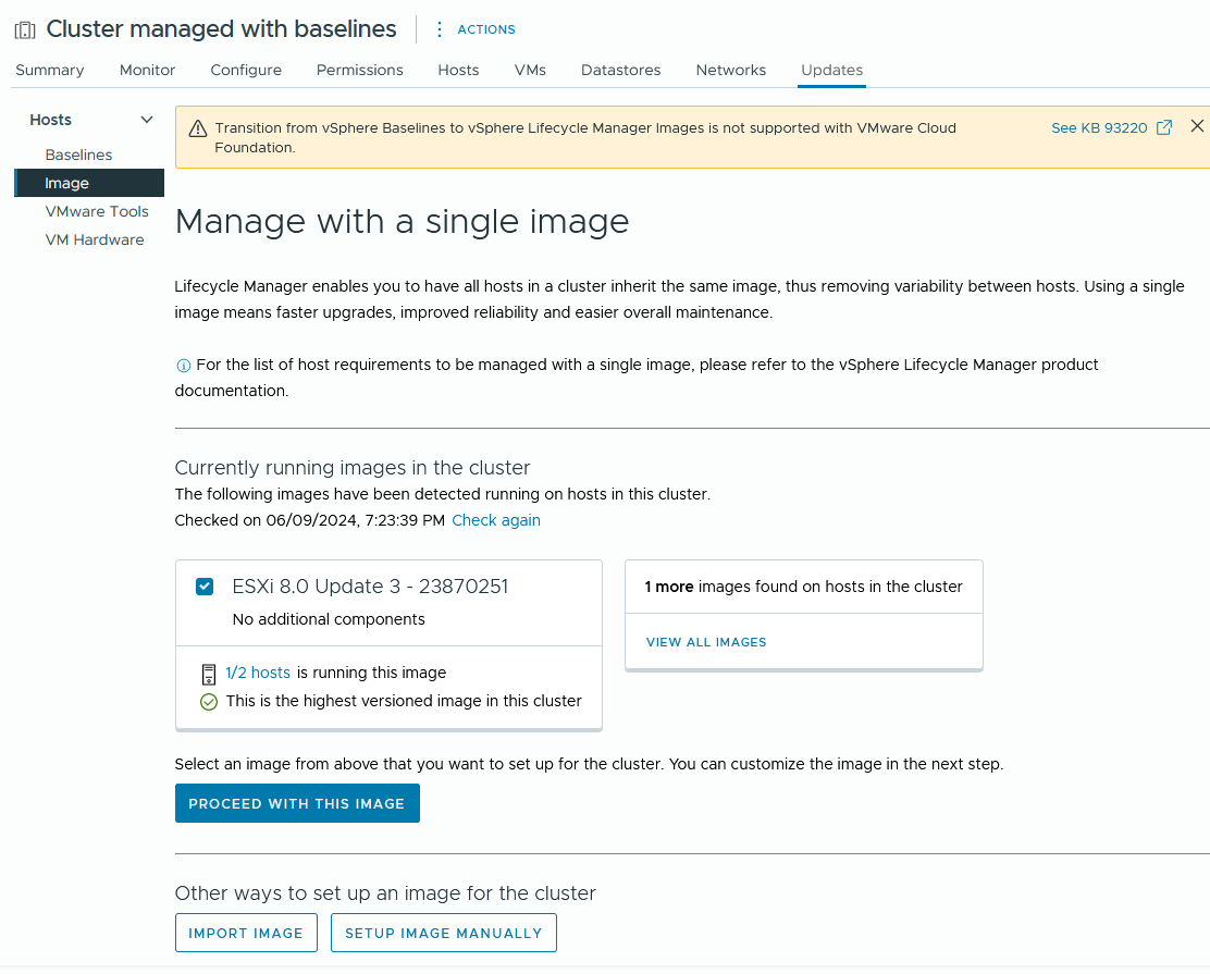 You use one of the images running on the hosts in the cluster to manage the lifecycle of all hosts in the cluster.