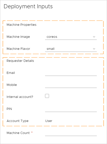 Request input form
