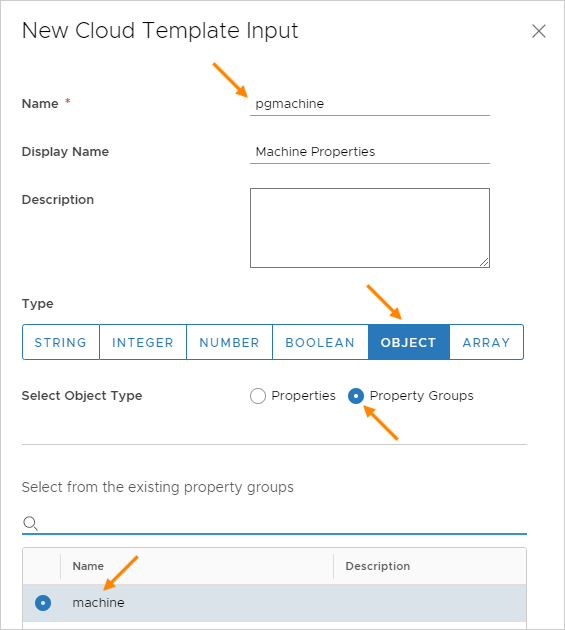 Adding a property group to inputs