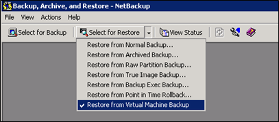 Resore from VM backup