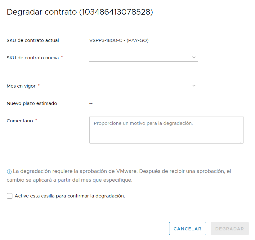 Como Se Solicitan Los Cambios A Una Version Anterior En Contratos De Pago Por Uso