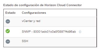 Detalle del identificador del motor de SNMP en el portal de configuración de Horizon Cloud Connector