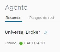 Página del agente con Universal Broker habilitado