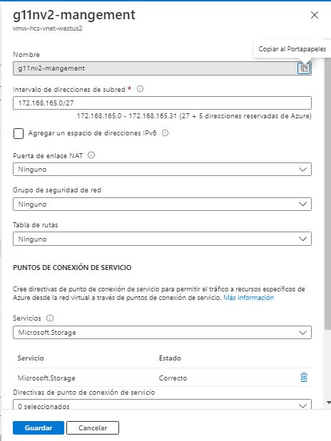 Captura de pantalla de una subred en el portal de Microsoft Azure donde se muestra el elemento Microsoft.Sql seleccionado en la lista desplegable Servicios.