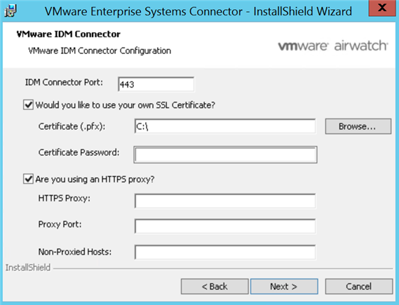 configuración de vidm