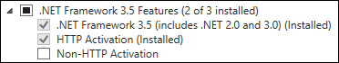 Captura de pantalla de .NET Framework 3.5