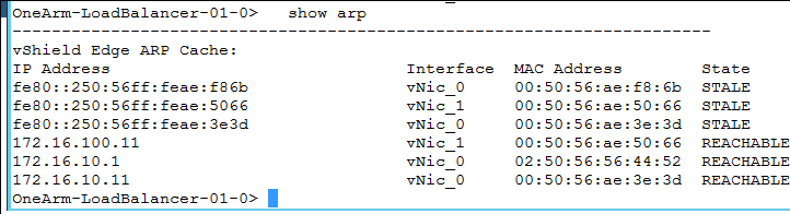 Ejemplo de resultado del comando show arp.