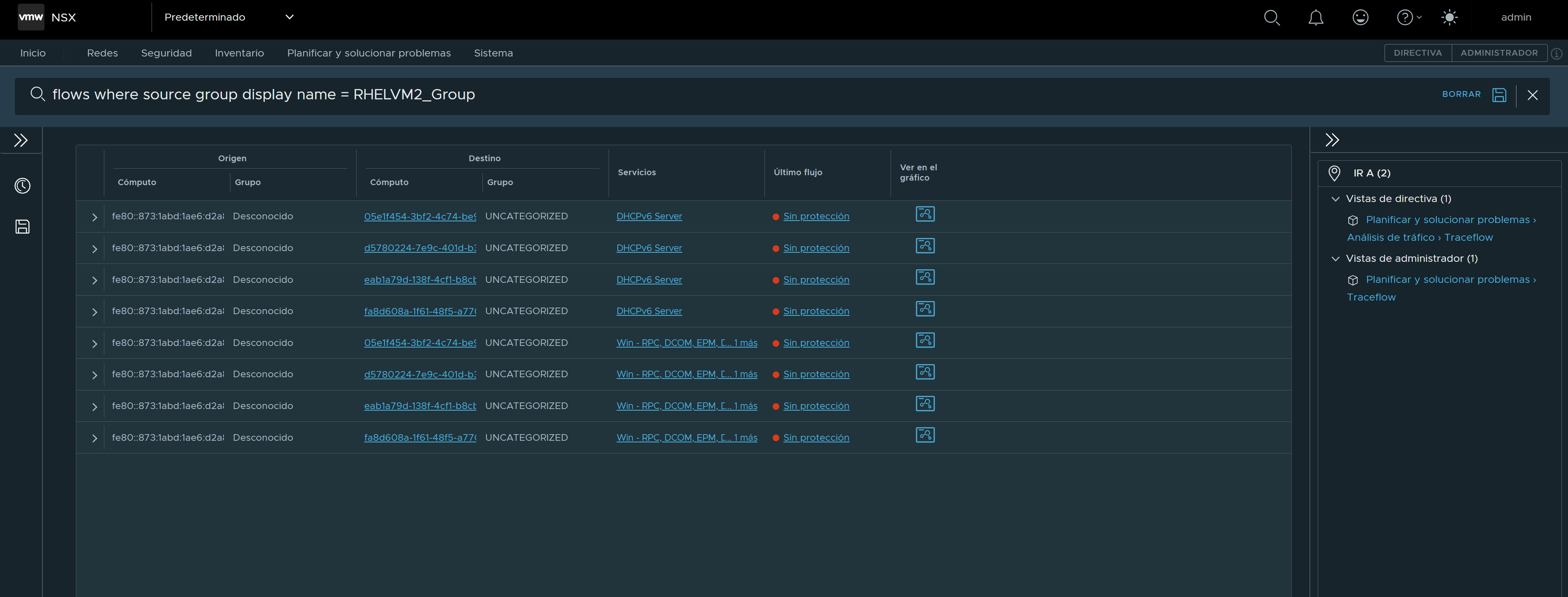 image of search results table 