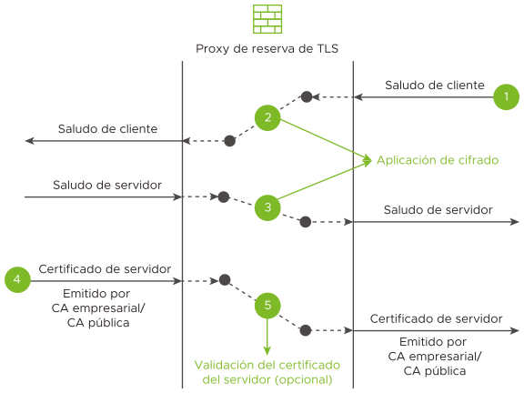 Flujo de trabajo de descifrado externo para inspección de TLS