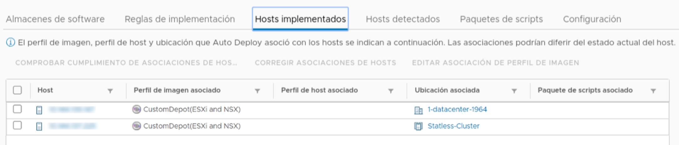 Edite la asociación de perfil de imagen para un host implementado y asígnele un perfil de imagen personalizado.