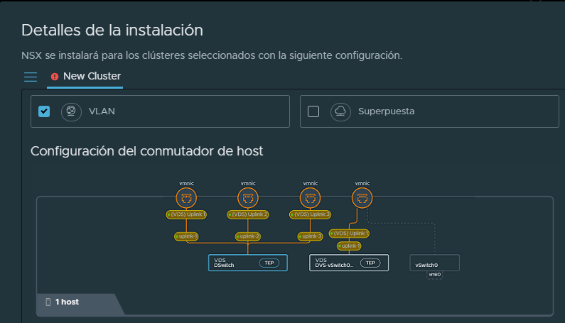 Preparar clúster para redes de superposición y VLAN