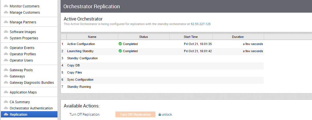 disaster-recovery-active-orchestrator-being-configured