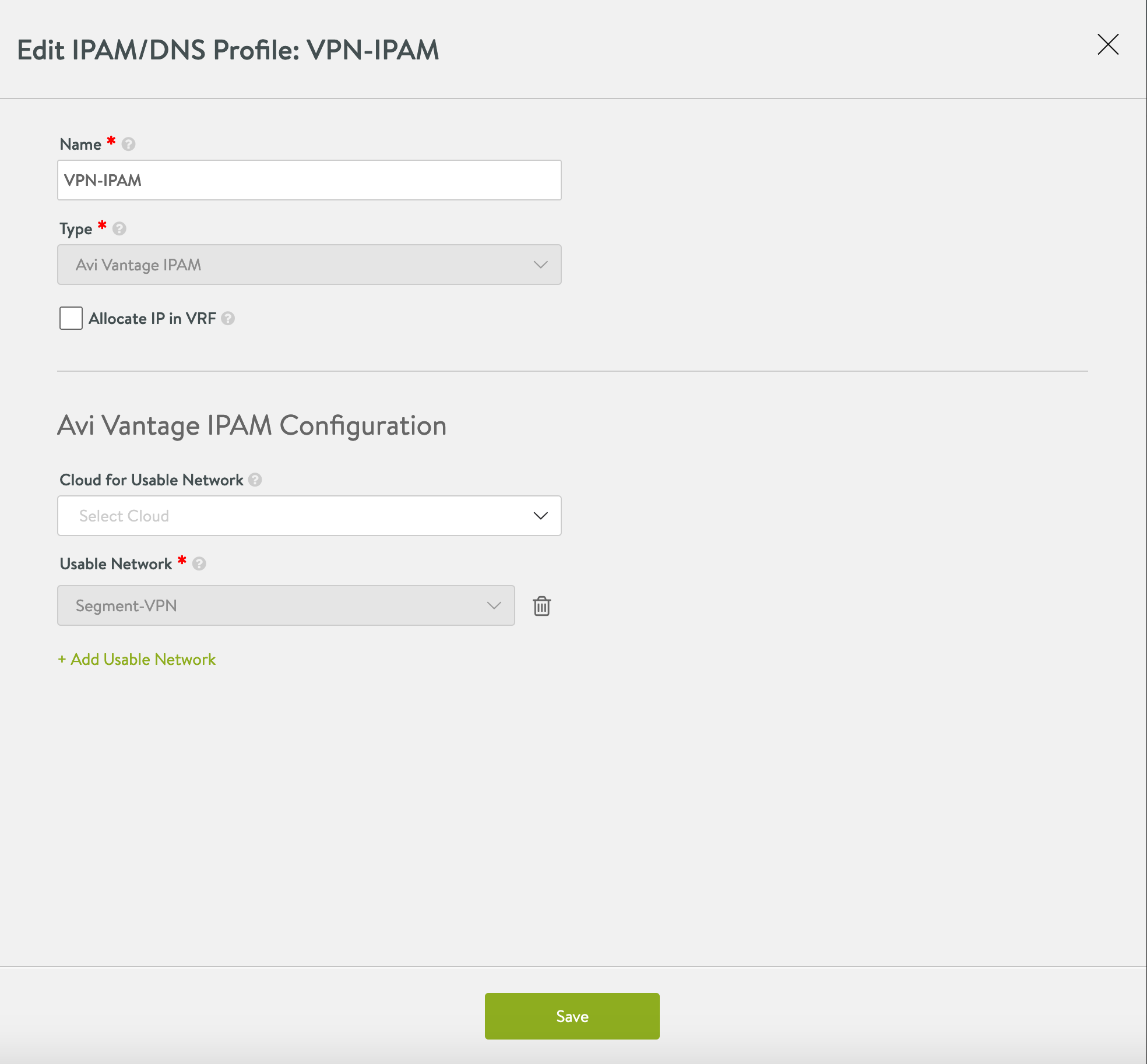 Configurar los perfiles de IPAM y DNS