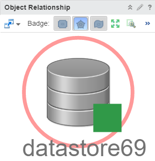 La captura de pantalla del widget muestra el almacén de datos.