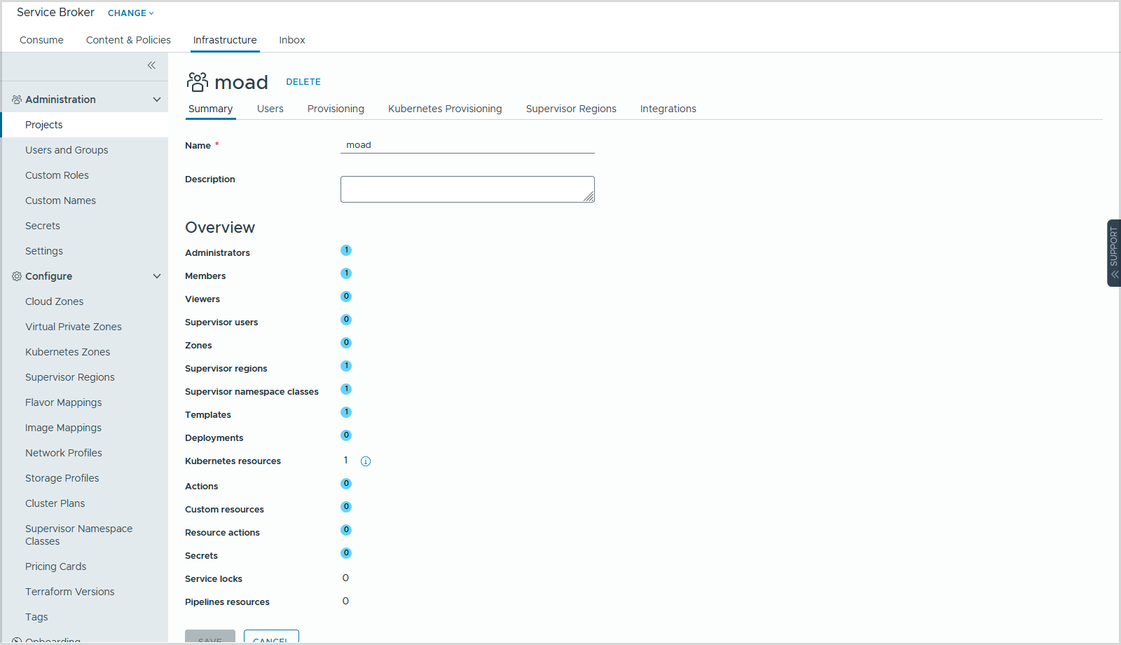 Projets dans l'interface utilisateur d'Assembler