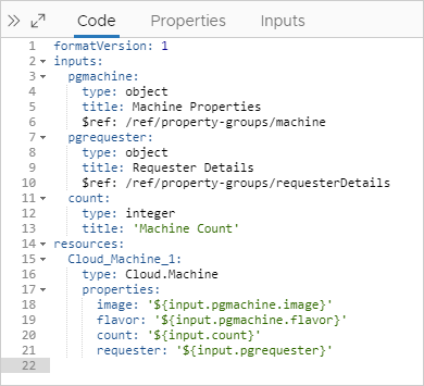 Code terminé des groupes de propriétés