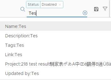 Pour réduire les résultats de la recherche, entrez plusieurs lettres dans la zone de recherche, telles que Tes, puis cliquez sur l'une des options qui s'affichent.