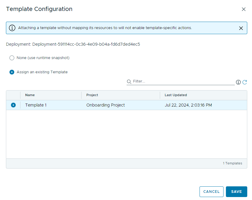 Sélectionnez un modèle de cloud et cliquez sur Enregistrer.