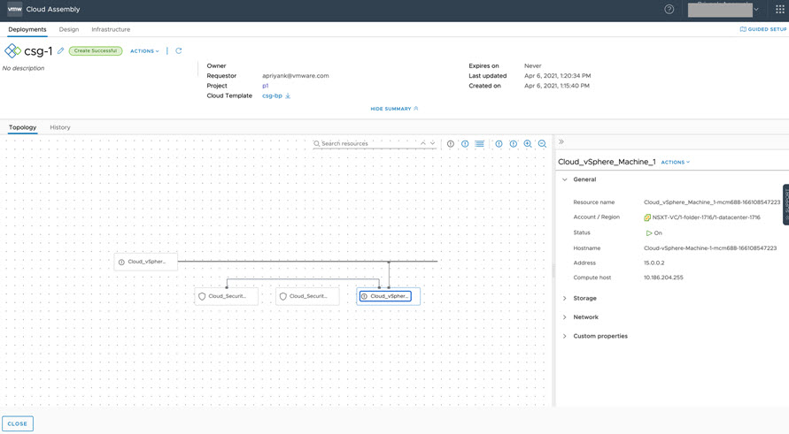 exemple de modèle de cloud générant le déploiement