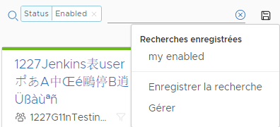 Recherche enregistrée