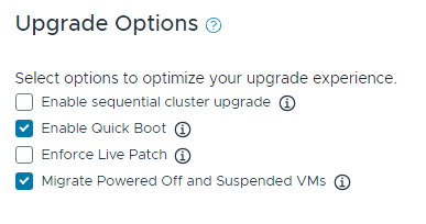 Images montrant les options de mise à niveau.