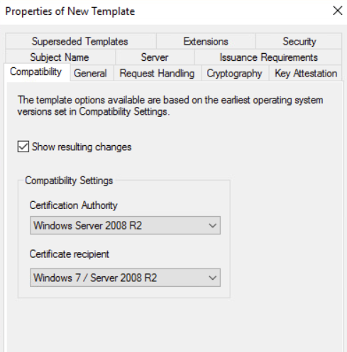 Capture d'écran de l'onglet Compatibilité.