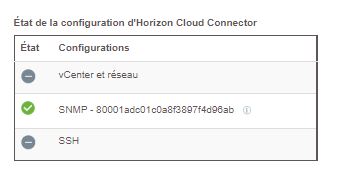 Détail de l'ID du moteur SNMP sur le portail de configuration d'Horizon Cloud Connector