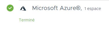 Horizon Cloud on Microsoft Azure : ligne de la page Démarrage indiquant que le premier espace est ajouté entièrement