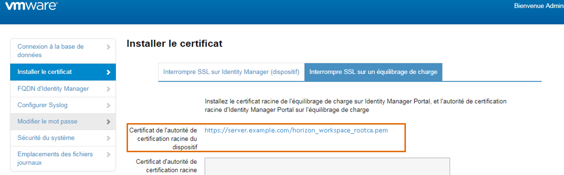 Ajouter un certificat racine VMware Identity Manager