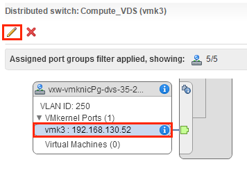 Par exemple, l'adresse IP de l'interface vmknic correspond à 192.168.130.52.