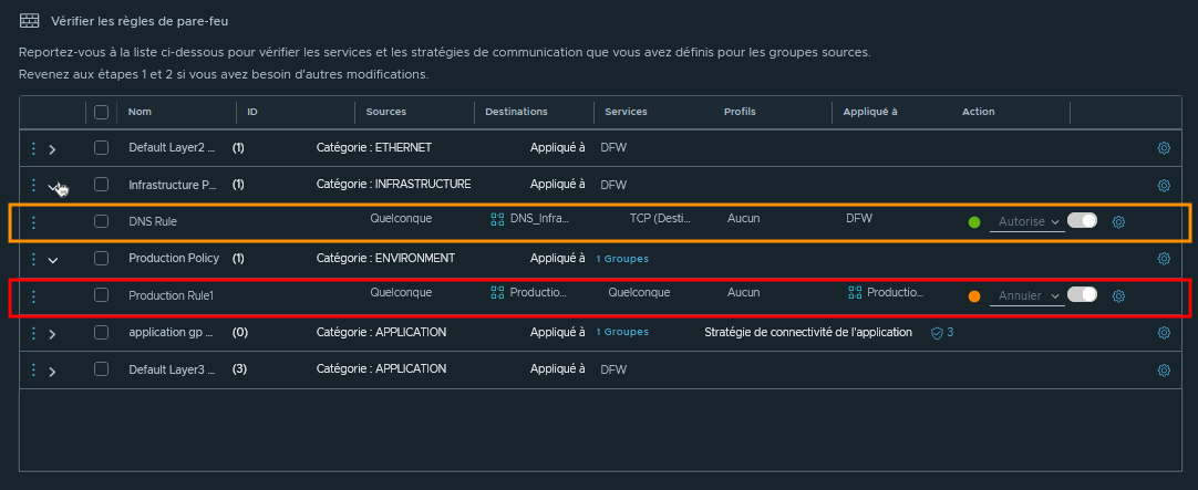 Vérifiez les stratégies de communication et les règles de pare-feu appliquées aux groupes.